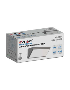V-TAC 12W Фасаден Аплик Ъглов Сив 3000К IP65 - 218233 - Цена | LEDs4economy 2