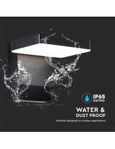 V-TAC 17W LED Стенна Лампа Черна Квадрат 3000К IP65 - 2944 - Цена | LEDs4economy 2