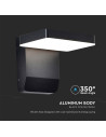 V-TAC 17W LED Стенна Лампа Черна Квадрат 3000К IP65 - 2944 - 4