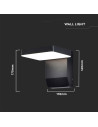 V-TAC 17W LED Стенна Лампа Черна Квадрат 3000К IP65 - 2944 - 7