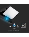 V-TAC 17W LED Стенна Лампа Сензор Черна 4000К IP65 - 2941