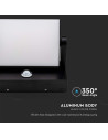 V-TAC 17W LED Стенна Лампа Сензор Черна 4000К IP65 - 2941 - 2