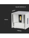 V-TAC 5W Аплик Бяло Тяло Квадрат IP65 3000K - 217079 - 5