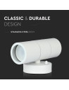 V-TAC GU10 Тяло Стомана Бяло IP44 Две Линии - 7570 - 12