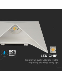 V-TAC 5W LED Стенна Лампа Бяла IP65 Една Посока 4000K - 8281 - Цена | LEDs4economy 2