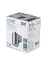 V-TAC Фасадно Тяло за Стена GU10 Сатен Никел Една Посока IP44 - 7506 - 3