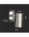 V-TAC Фасадно Тяло за Стена GU10 Сатен Никел Една Посока IP44 - 7506 - 6