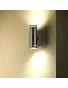 V-TAC Фасадно Тяло за Стена GU10 Сатен Никел Две Посоки IP44 - 7504 - Цена | LEDs4economy 2