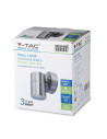 V-TAC Фасадно Тяло за Стена GU10 Сатен Никел Една Посока IP44 - 7501 - 3