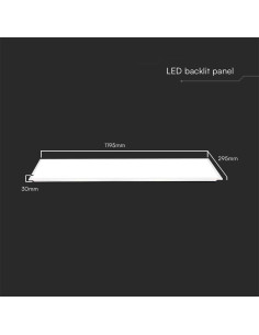 V-TAC 40W LED Панел 1200x300 мм Backlit 140 lm/W 6500K - 23148 - Цена | LEDs4economy 2