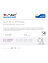 V-TAC 24W LED Панел Premium SAMSUNG Чип Кръг 3000K - 724 - 17