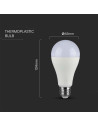 V-tac LED Крушка - 17W E27 A65 Термо Пластик 4000K 214457 - 6