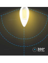 V-tac LED Крушка - 5.5W Filament E14 Димиращ Кендъл 3000К 7806 - 4