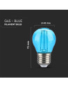 V-tac LED Крушка - 2W Filament E27 G45 Синя 217412 - 5