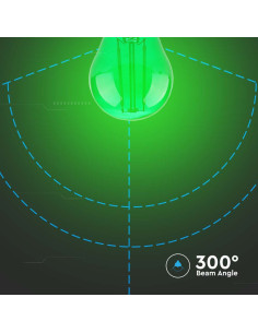 V-tac LED Крушка - 2W Filament E27 G45 Зелена 217411 - Цена | LEDs4economy 2