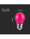 V-tac LED Крушка - 2W Filament E27 G45 Розова 217410 - 5