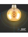 V-tac LED Крушка - 4.8W Filament E27 G125 Амбър 1800К 217216 - 3