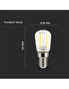 V-tac LED Крушка - 2W Filament E14 ST26 6400K 214446 - Цена | LEDs4economy 2