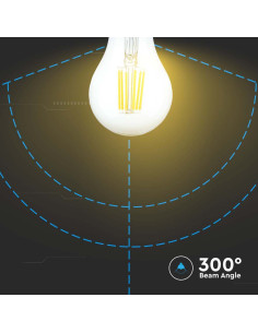 V-tac LED Крушка - 10W Filament E27 A60 3000К 214410 - Цена | LEDs4economy 2