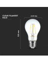 V-tac LED Крушка - 6W Filament E27 A60 4000К 214303 - 2