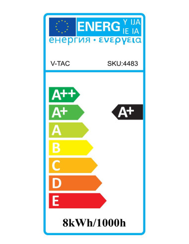 V-TAC LED Крушка 8W Filament E27 A67 Матирано Покритие Топло Бяла