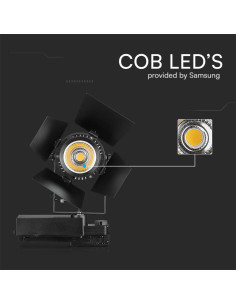 V-TAC 33W LED Прожектор Релсов Монтаж SAMSUNG Чип Черен 4000K - 21372 - Цена | LEDs4economy 2