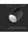 V-TAC 30W LED COB Релсов Прожектор 4000K Черно Тяло - 10281 - 2