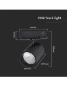 V-TAC 30W LED COB Релсов Прожектор 4000K Черно Тяло - 10281 - 8
