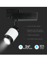 V-TAC 25W LED Прожектор Релсов Монтаж Черно/Бяло Тяло Бяла Светлина - 1337 - 6
