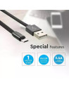 V-TAC 1м. Микро USB Кабел Черен Серия "Ruby" - 8494 - 4