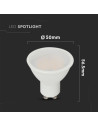 V-tac LED Крушка - 2.9W GU10 SMD Пластик 110° 6400K 2989 - 6