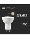V-tac LED Крушка - 4.5W GU10 SMD Пластик 110° 3000K 6бр/сет 212739 - 3