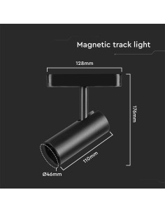 V-TAC 10W LED Магнитен Осветител Прожектор 4000K Черно Тяло - 10251 - Цена | LEDs4economy 2