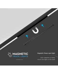 V-TAC 22W LED Магнитен Линеен Спот 4000K Черно Тяло - 10239 - Цена | LEDs4economy 2