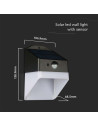 V-TAC 2W LED Соларна Стенна Лампа със Сензор 4000K Черно-Бяла - 10309 - 3