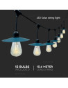 V-TAC 3W Соларна Поредица 15бр. LED Крушки 15м - 23034 - 8