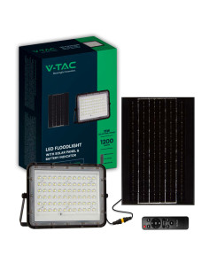V-TAC 15W LED Соларен Прожектор 6400K Сменяема Батерия Черно Тяло - 7825 - Цена | LEDs4economy 2