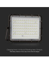 V-TAC 15W LED Соларен Прожектор 6400K Сменяема Батерия Черно Тяло - 7825 - 6