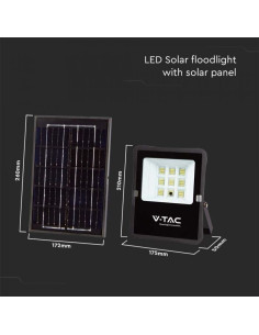 V-TAC 6W LED Соларен Прожектор 6400К - 6964 - Цена | LEDs4economy 2