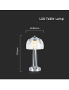 V-TAC LED Настолна Лампа 1800mAH Батерия 13.5x26.5 Хром 3000-6500 - 7939 - 6
