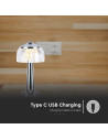 V-TAC LED Настолна Лампа 1800mAH Батерия 13.5x26.5 Хром 3000-6500 - 7939 - 7