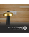 V-TAC 3W LED Настолна Лампа 1800mAh Златно с Черно 3000К - 7946 - 2