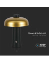 V-TAC 3W LED Настолна Лампа 1800mAh Златно с Черно 3000К - 7946 - 8