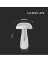 V-TAC LED Настолна Лампа 800mAh Батерия 160 x 250 3000-6500 Прозрачно Тяло - 7894 - 8