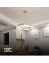 V-TAC LED Осветител 32W Висящ (43x100) 3000К Бяло Тяло С Дърво - 10090 - 3