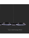 V-TAC LED Осветител 38W Висящ (95x100CM) Черен 4000 - 10043 - 3