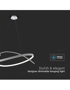 V-TAC LED Осветител 48W Висящ 800x1200 Димиращ Бял 4000К - 14997 - Цена | LEDs4economy 2