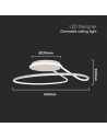 V-TAC LED Осветител 54W Димиращ Бял 4000 Кръг - 6924 - 4