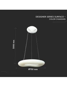 V-TAC 82W Пендел/Плафон Кръг 3 Цветен Димиращ Бял - 3960 - Цена | LEDs4economy 2