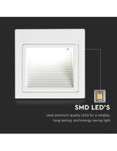 V-TAC 3W LED Осветление За Стъпала Бяло Тяло 4000К IP20 - 121284 - Цена | LEDs4economy 2